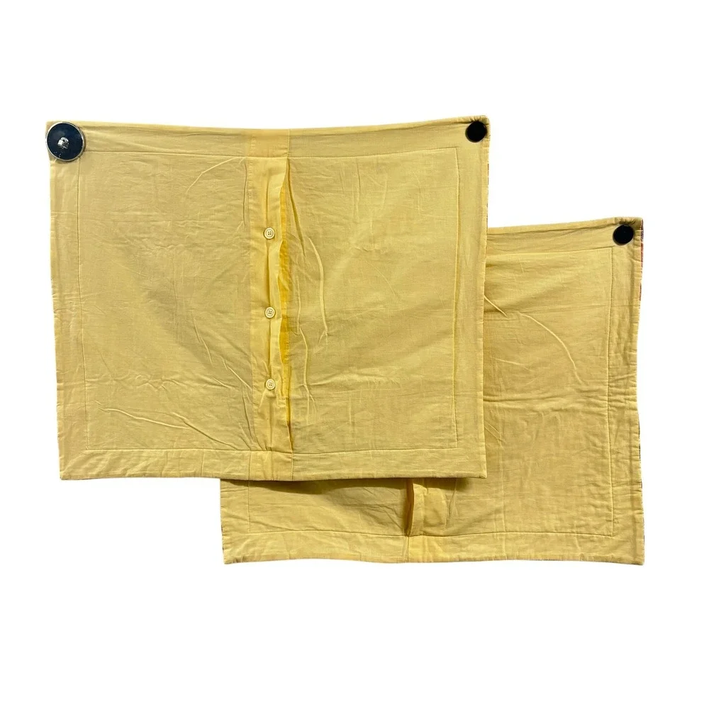 Liz Claiborne Tropical Botanical Quilted Pillow Shams Set of 2 Yellow Standard